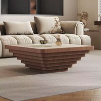 Table basse en marbre, ensemble de tables basses pour salon, table basse contemporaine simple en forme de pétale, table basse en placage de bois