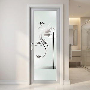 Pintu Kamar Mandi Kaca Aluminium Alloy Tahan Air Modern Putih Desain Khusus ZS - Product Image 5
