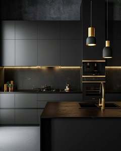 Muebles de Cocina Completos de Estilo Clásico Moderno, Estructura de Madera Contrachapada Inoxidable, Panel de Puerta Lacado, Accesorios, Gabinetes de Cocina Equipados - Product Image 2