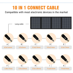 ALECTER แผงโซลาร์เซลล์แบบพับได้ 40W ประสิทธิภาพ 22% กันน้ำซิลิคอนโมโนคริสตัลไลน์เครื่องชาร์จพลังงานแสงอาทิตย์แบบพกพา USB + เอาต์พุต DC กลางแจ้ง - Product Image 6