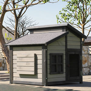 Üreticinin lüks ahşap büyük açık köpek kulübesi ev su geçirmez katı ahşap baskı desen Pet villa ile Pet mobilya - Product Image 3