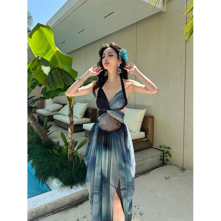 Sexy Maxi Dress Leg Split - Elegant Women's Fashion