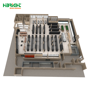 Modular Metallic Heavy Duty Wall Mount Gondola <b>Racking</b> and Plug-in Commercial Fridge Combo - Product Image 2