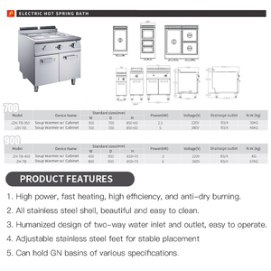 Armoires isothermes commerciales personnalisables et dispositifs d'isolation spéciaux pour buffets de restaurants en libre-service Bain Marie - Product Image 6