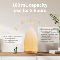 Nouveau diffuseur d'huiles essentielles ultrasonique USB de 100 ml, humidificateur d'air, lumière nocturne colorée, design silencieux, diffuseur d'arômes pour la maison et le bureau