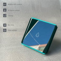 Interrupteur tactile intelligent 30A/4400W Smart Life Zigbee 3.0 avec panneau en verre trempé pour chauffe-eau, climatiseur, contrôleur WIFI EU/UK
