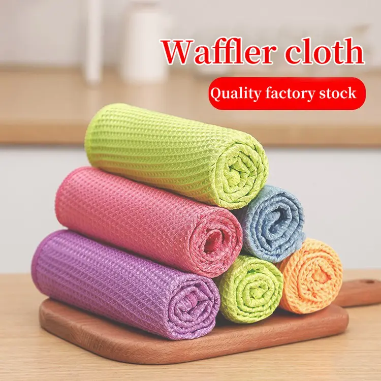 30x40cm House Clean Microfiber Waffle Weave Cleaning Cloth Absorbent Kitchen Towel Microfiber Car Wash Drying Towel