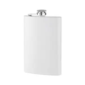 Atacado Viagem Camping Wedding Party Presente 9oz Cor Branca Impresso Aço Inoxidável Hip Flask