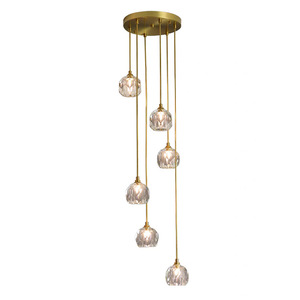 <span class=keywords><strong>Design</strong></span> semplice di lusso moderno <span class=keywords><strong>soggiorno</strong></span> ciondolo luce sfera di cristallo luce luce LED lampadario di cristallo per camera da letto - Product Image 2