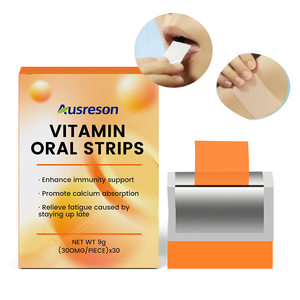 แผ่นแปะปรับแต่งสูตร Ausreson สำหรับการค้าข้ามพรมแดน <span class=keywords><strong>อาหาร</strong></span><span class=keywords><strong>เสริม</strong></span>วิตามินสำหรับผิวเกรดอาหาร วิตามินซี วิตามินแบบแผ่นอม - Product Image 1