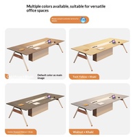 HYZ-249X Table de conférence moderne en acier, longue et rectangulaire, pour réunion de bureau, réception, ensemble de chaises, 8 personnes, usage commercial