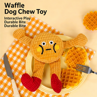 Niedliches Waffelmann-Quietschspielzeug für Hunde, Hühnerbein-Plüschtier, robustes, bissfestes Spielzeug mit langen Beinen für Babys, lindert Langeweile und Angst bei Hunden