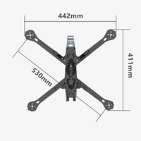 Kit de cadre de drone FPV en fibre de carbone de 13 pouces, épaisseur de bras de 5mm, vitesse de 140 km/h, support de drone Freestyle en acier inoxydable pour CNC RC