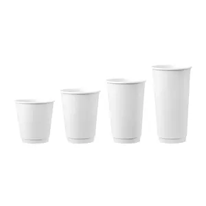 Eco Friendly Disposable Printed Hot Drink Takeout Milk Tea Single Wall Double Wall Paper Cup Coffee Cups