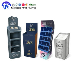 حامل عرض أرضي مخصص قابل للطي من الورق المقوى للبطاقات البريدية والقبعات - Product Image 1