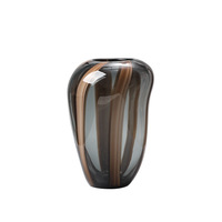 Vase en verre hydroponique moderne minimaliste de forme unique à rayures colorées populaire Contenant floral décoratif