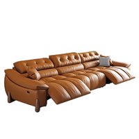 Ensemble de meubles de salon en cuir et tissu capitonné, style moderne italien, modulaire, pour villa, hôtel, appartement