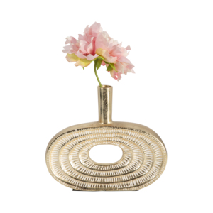 Vaso in Metallo Traforato Stile Tribale, Decorazione Ovale per Soggiorno, Camera da Letto, Sala da Pranzo, Arredamento Scultoreo per la Casa - Product Image 2