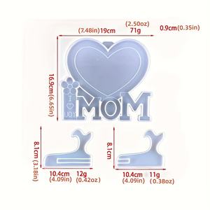 1 Juego de Moldes de Silicona para Curado en Caliente, con Forma de Corazón Irregular Artístico, para Marcos de Fotos con Curvas Complejas, Regalo DIY para el Día de la Madre, para Manualidades y Baby Shower - Product Image 1