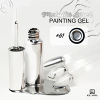 Hema Free TPO Free 1Jar Gel de peinture métallique haute brillance Chrome Or Argent Miroir Lignes de dessin super lumineuses Gel pour ongles français 5g
