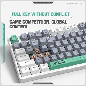 Teclado Mecánico para Juegos Onikuma <span class=keywords><strong>G52</strong></span> Space RGB 2025, 82 Teclas, Diseño Compacto, Eje Marrón <span class=keywords><strong>Azul</strong></span> Té, Retroiluminación RGB, Conexión USB - Product Image 5