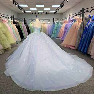 Jancember 1293 Hot Sale Purple Blue Sweetheart Pearls Empire Quinceanera Vestidos - Product Image 4