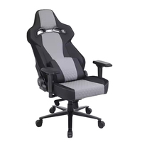 Chaise de jeu pivotante de haute qualité, dossier haut, design en cuir PU, repose-bras réglable à 3 niveaux avec vérin à gaz, pour configuration de jeu sur ordinateur