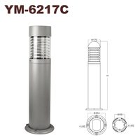 Lumière de pelouse LED IP65 de haute qualité Options d'alimentation personnalisées Boîtier en aluminium moulé sous pression Éclairage de borne traditionnel pour une utilisation sur route