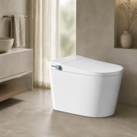 WC intelligent monobloc avec bidet électrique, buse autonettoyante, siège chauffant et chasse d'eau automatique