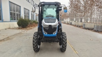 Tracteur agricole à roues de 100 chevaux, fourni directement par l'usine, avec cabine fermée confortable