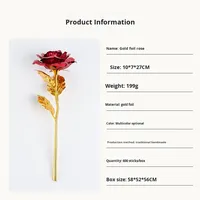 Boîte cadeau de fleurs éternelles en feuille d'or de qualité supérieure transfrontalière, rose dorée finie, bouquet de roses dorées, fête des mères, Noël, Qixi