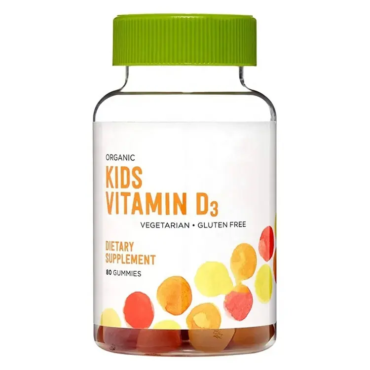 Oem Odm suplemen Vitamin Label pribadi Vitamin d Candy Vitamin D Gummies rasa buah a d k Gummies