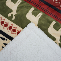 Plaid en sherpa doux et moelleux à motif rennes et flocons de neige de Noël nordique, couverture d'hiver pour canapé et lit, décoration de fêtes