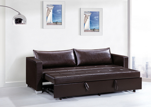 Sofá Cama Seccional Plegable Personalizado Individual/Doble Tapizado en Tela de Cuero Vegano Sintético Convertible en Sofá con Cama Extraíble - Product Image 5