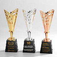 Trophée en alliage de zinc gravé et poli, personnalisable, haut de gamme, pour récompense d'entreprise, champion des ventes