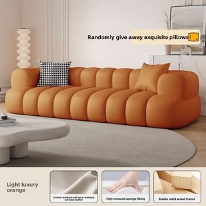 Sofá Minimalista Francés Más Vendido, Sofá de Tres Plazas de Línea Recta <span class=keywords><strong>con</strong></span> Tapicería de <span class=keywords><strong>Tela</strong></span> Tipo Piano <span class=keywords><strong>para</strong></span> Sala de Estar - Product Image 4