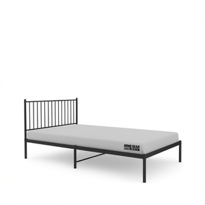 <b>Black</b> Steel Rectangular Bed <b>Frame</b> Full Size Durable Metal Bedroom Furniture - Product Image 1