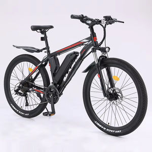 Vente en gros d'usine Vélo de montagne à cadre en acier électrique au lithium <span class=keywords><strong>pour</strong></span> adultes de 26 pouces Moteur sans balais 36V 250W Absorption des chocs - Product Image 6