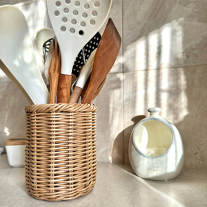 Cesta de Mimbre Natural de Vietnam para Utensilios de Cocina, Organizador de Cubiertos y Cucharas, Fabricante - Product Image 5