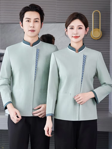 Trajes de trabajador con logotipo de empresa personalizado de alta calidad, uniformes de personal doméstico, uniformes de limpieza, uniformes de sirvienta, diseño de manga corta - Product Image 1