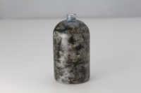 Bouteille de parfum en gros de Chine en verre marbre motif compte-gouttes givré vaporisateur rond noir 100ml bouteille de parfum