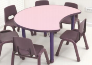 Ensemble de chaises et de tables en plastique pour enfants à hauteur réglable en forme de lune pour les meubles de l'école maternelle Bureau pour enfants de maternelle - Product Image 3