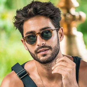 Lunettes de soleil rondes rétro classiques unisexes, monture en PC, protection UV400, type 3, pare-soleil noir pour hommes et femmes - Product Image 2