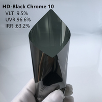 Film teinté pour vitres NASIDO HD-Black Chrome 10, haute réflectivité, rejet thermique supérieur, changement de couleur, auto-réparant, PET