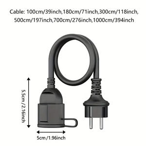 Лидер продаж, черный Европейский удлинитель с защитной крышкой H05VV-F 3 г 1,5 м - Product Image 2
