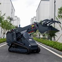 Vendita calda di 400KG Diesel Skid Steer Loader cina compatto cingolato con cambio e motore per la foresta pacciamatura falciatura