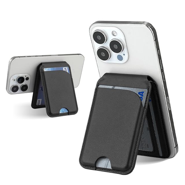 Best Quality Revolving Shaft Design Luxury Adjustable Magnetic PU Leather Portable Wallet Stand for iPhone