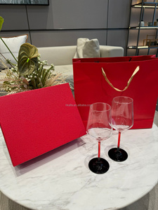 Luxurious and Elegant Crystal Wine Glass Set with Long Stem Eco-Friendly Gift <b>Box</b> Two Pieces Includes Handbag - Product Image 2