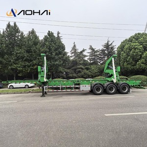 مقطورة شبه مقطورة جديدة لنقل الحاويات بطول 20 و40 قدمًا مع رافعة جانبية هيدروليكية للنقل بالشاحنات - Product Image 3
