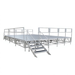 เวทีอลูมิเนียมคุณภาพสูงพร้อมบันไดและราวกันตกสำหรับงานกลางแจ้งแบบพกพา - Product Image 1